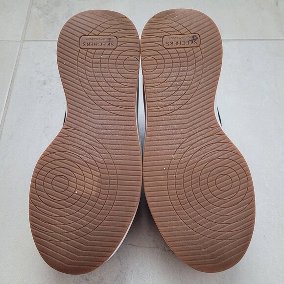 Skechers Court & Classics Paloma Lifted Glow Sneakers Black/Rose Gold Size 8 - Picture 10 of 11